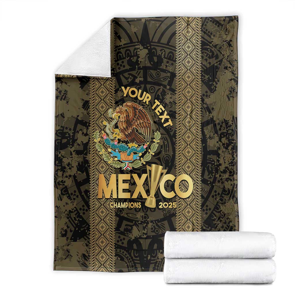 Custom Mexico Football Blanket 2025 El Tri Champions Gold Color - Wonder Print Shop