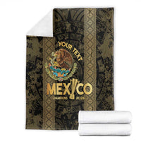 Custom Mexico Football Blanket 2025 El Tri Champions Gold Color - Wonder Print Shop