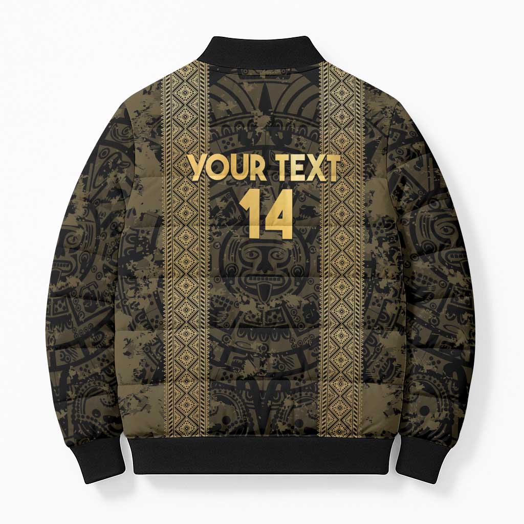 Custom Mexico Football Bomber Puffer Jacket 2025 El Tri Champions Gold Color - Wonder Print Shop