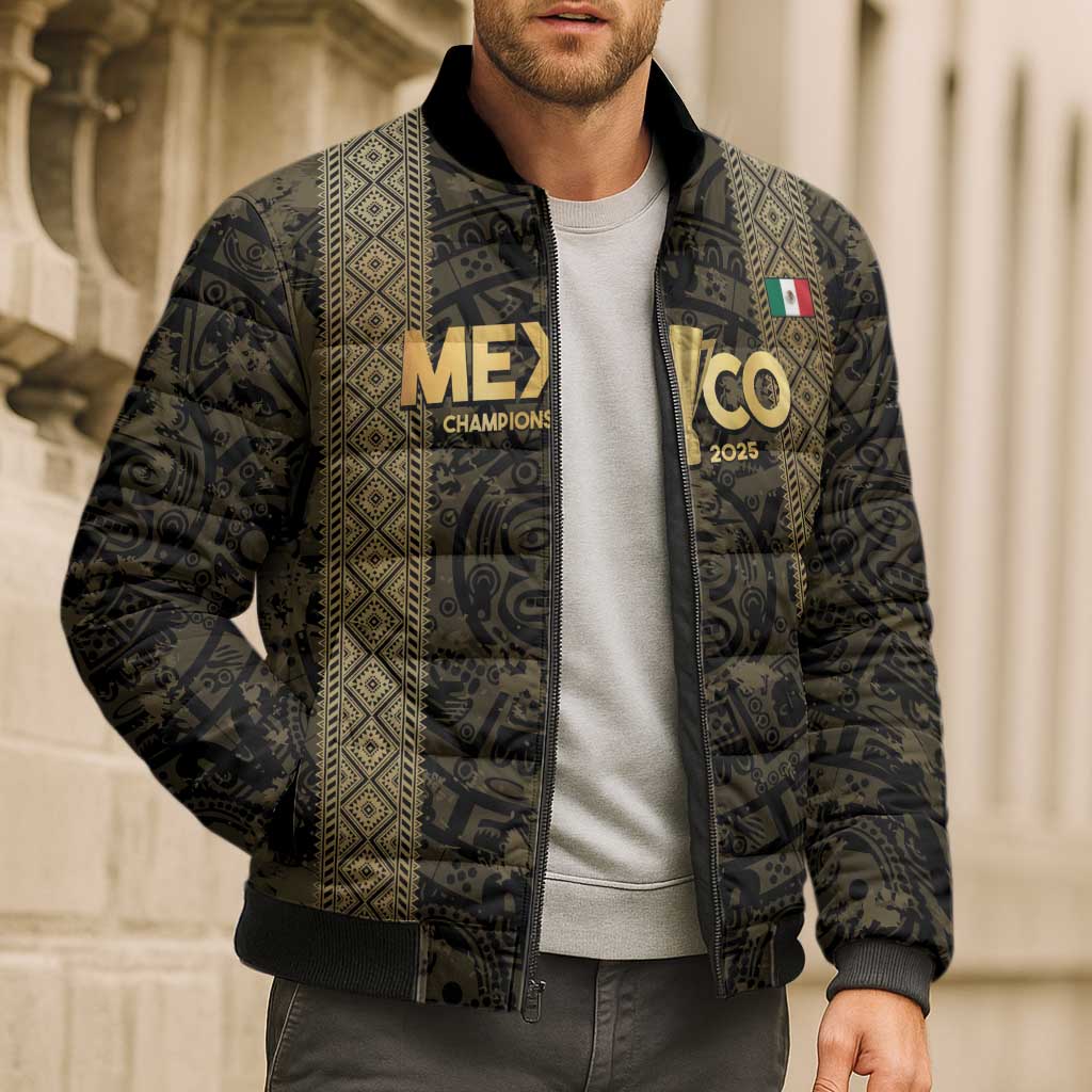 Custom Mexico Football Bomber Puffer Jacket 2025 El Tri Champions Gold Color - Wonder Print Shop