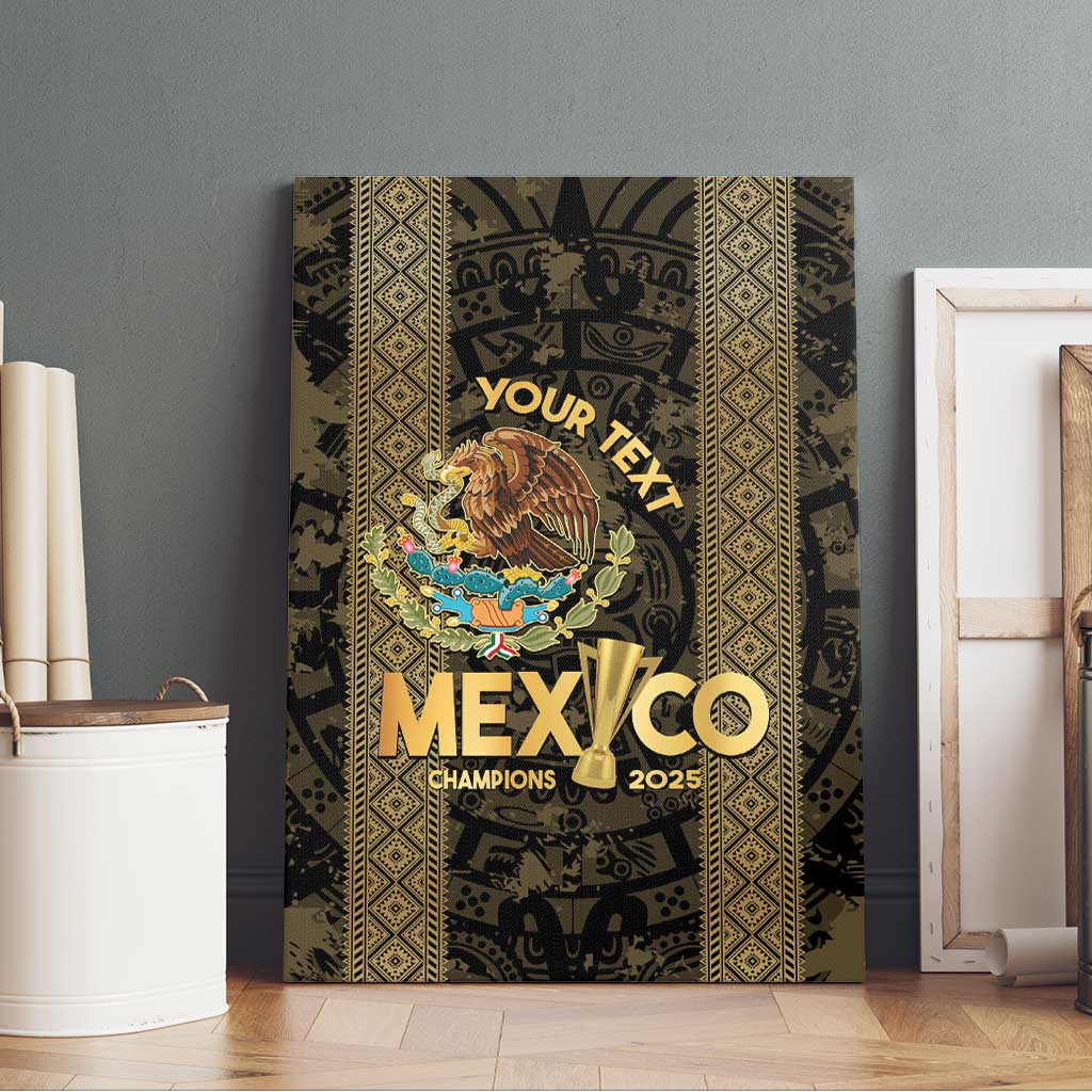 Custom Mexico Football Canvas Wall Art 2025 El Tri Champions Gold Color - Wonder Print Shop