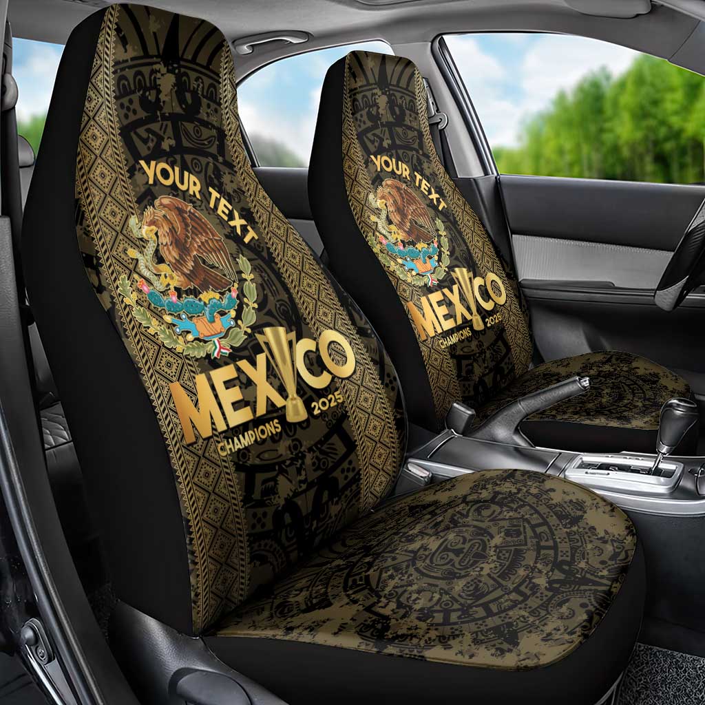 Custom Mexico Football Car Seat Cover 2025 El Tri Champions Gold Color - Wonder Print Shop