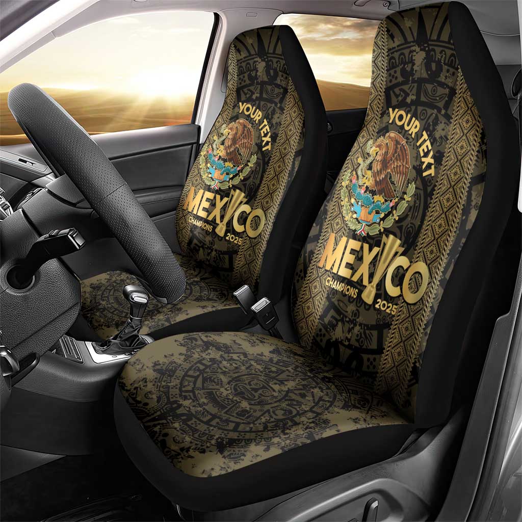 Custom Mexico Football Car Seat Cover 2025 El Tri Champions Gold Color - Wonder Print Shop