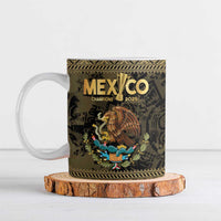 Custom Mexico Football Ceramic Mug 2025 El Tri Champions Gold Color - Wonder Print Shop