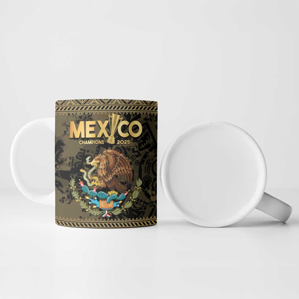 Custom Mexico Football Ceramic Mug 2025 El Tri Champions Gold Color - Wonder Print Shop