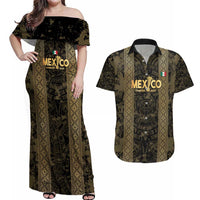 Custom Mexico Football Couples Matching Off Shoulder Maxi Dress and Hawaiian Shirt 2025 El Tri Champions Gold Color - Wonder Print Shop