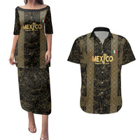Custom Mexico Football Couples Matching Puletasi and Hawaiian Shirt 2025 El Tri Champions Gold Color - Wonder Print Shop