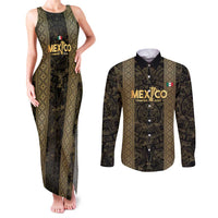 Custom Mexico Football Couples Matching Tank Maxi Dress and Long Sleeve Button Shirt 2025 El Tri Champions Gold Color - Wonder Print Shop