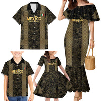 Custom Mexico Football Family Matching Mermaid Dress and Hawaiian Shirt 2025 El Tri Champions Gold Color - Wonder Print Shop