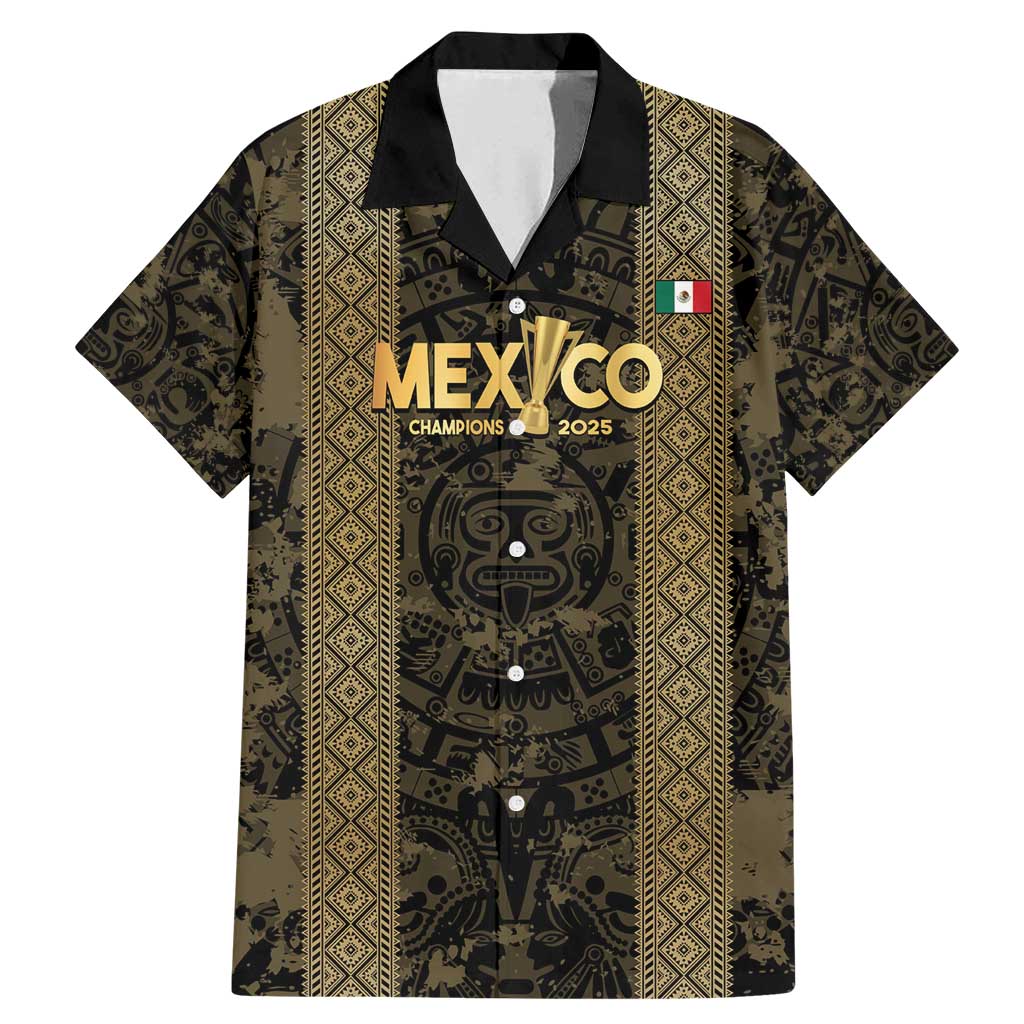 Custom Mexico Football Family Matching Mermaid Dress and Hawaiian Shirt 2025 El Tri Champions Gold Color - Wonder Print Shop