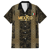 Custom Mexico Football Family Matching Off The Shoulder Long Sleeve Dress and Hawaiian Shirt 2025 El Tri Champions Gold Color - Wonder Print Shop