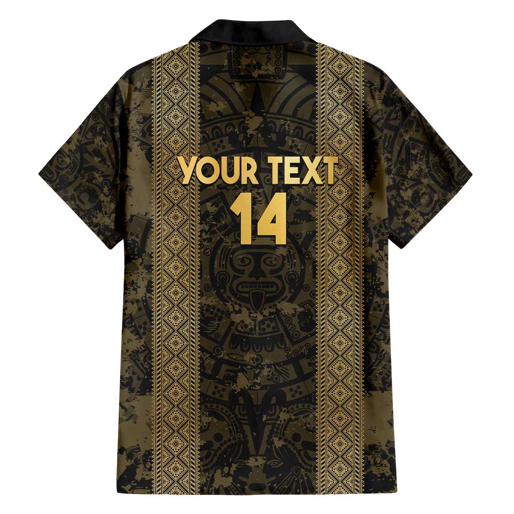 Custom Mexico Football Family Matching Off Shoulder Short Dress and Hawaiian Shirt 2025 El Tri Champions Gold Color - Wonder Print Shop