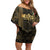 Custom Mexico Football Family Matching Off Shoulder Short Dress and Hawaiian Shirt 2025 El Tri Champions Gold Color - Wonder Print Shop