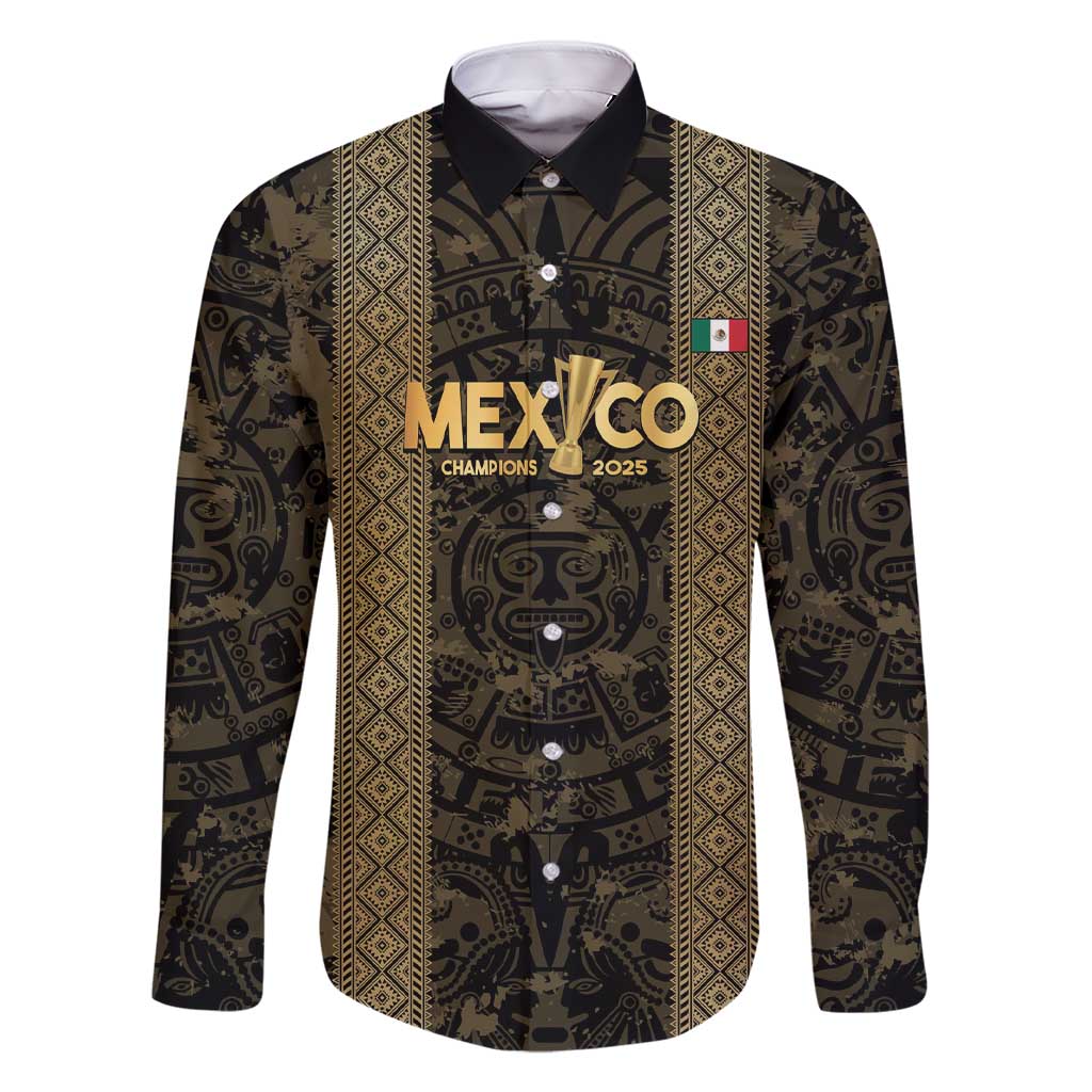 Custom Mexico Football Family Matching Short Sleeve Bodycon Dress and Hawaiian Shirt 2025 El Tri Champions Gold Color - Wonder Print Shop