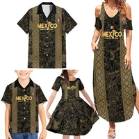 Custom Mexico Football Family Matching Summer Maxi Dress and Hawaiian Shirt 2025 El Tri Champions Gold Color - Wonder Print Shop