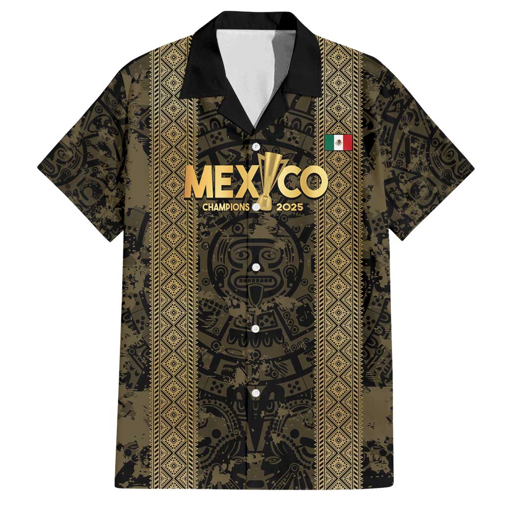 Custom Mexico Football Family Matching Summer Maxi Dress and Hawaiian Shirt 2025 El Tri Champions Gold Color - Wonder Print Shop