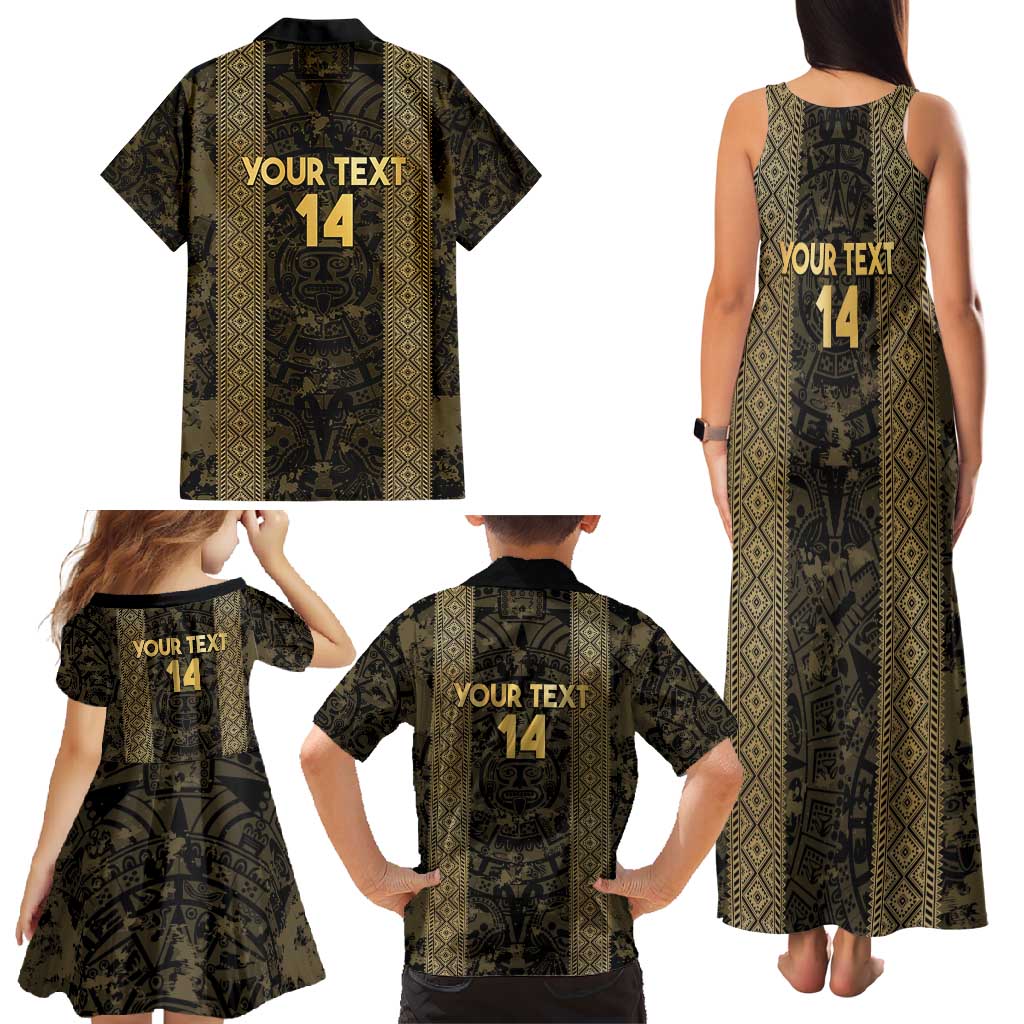 Custom Mexico Football Family Matching Tank Maxi Dress and Hawaiian Shirt 2025 El Tri Champions Gold Color - Wonder Print Shop