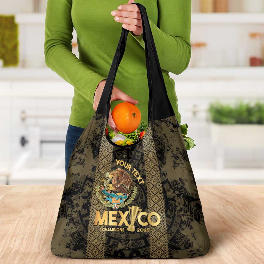 Custom Mexico Football Grocery Bag 2025 El Tri Champions Gold Color - Wonder Print Shop