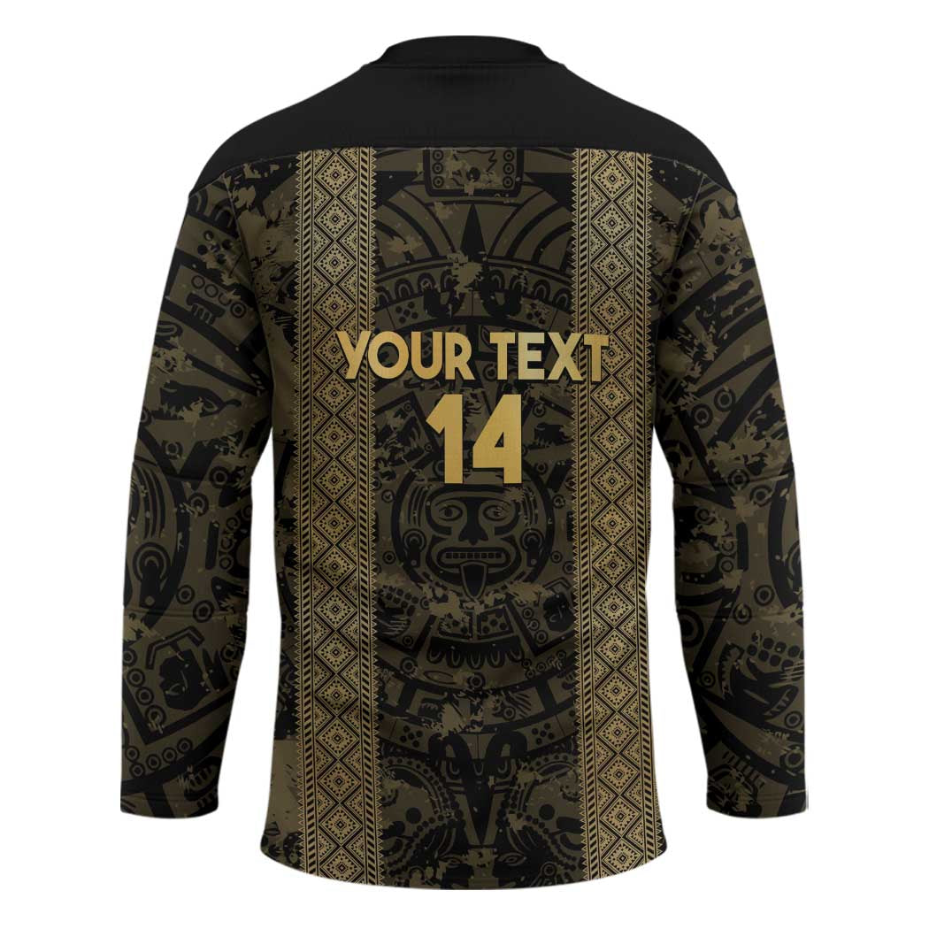 Custom Mexico Football Hockey Jersey 2025 El Tri Champions Gold Color - Wonder Print Shop
