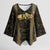 Custom Mexico Football Kimono Sleeve Blouse 2025 El Tri Champions Gold Color - Wonder Print Shop
