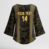 Custom Mexico Football Kimono Sleeve Blouse 2025 El Tri Champions Gold Color - Wonder Print Shop