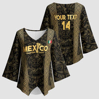 Custom Mexico Football Kimono Sleeve Blouse 2025 El Tri Champions Gold Color - Wonder Print Shop