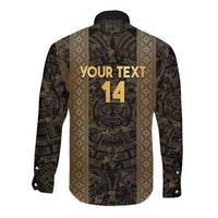 Custom Mexico Football Long Sleeve Button Shirt 2025 El Tri Champions Gold Color - Wonder Print Shop