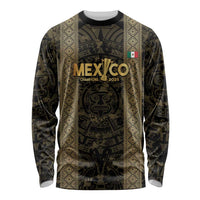 Custom Mexico Football Long Sleeve Shirt 2025 El Tri Champions Gold Color - Wonder Print Shop