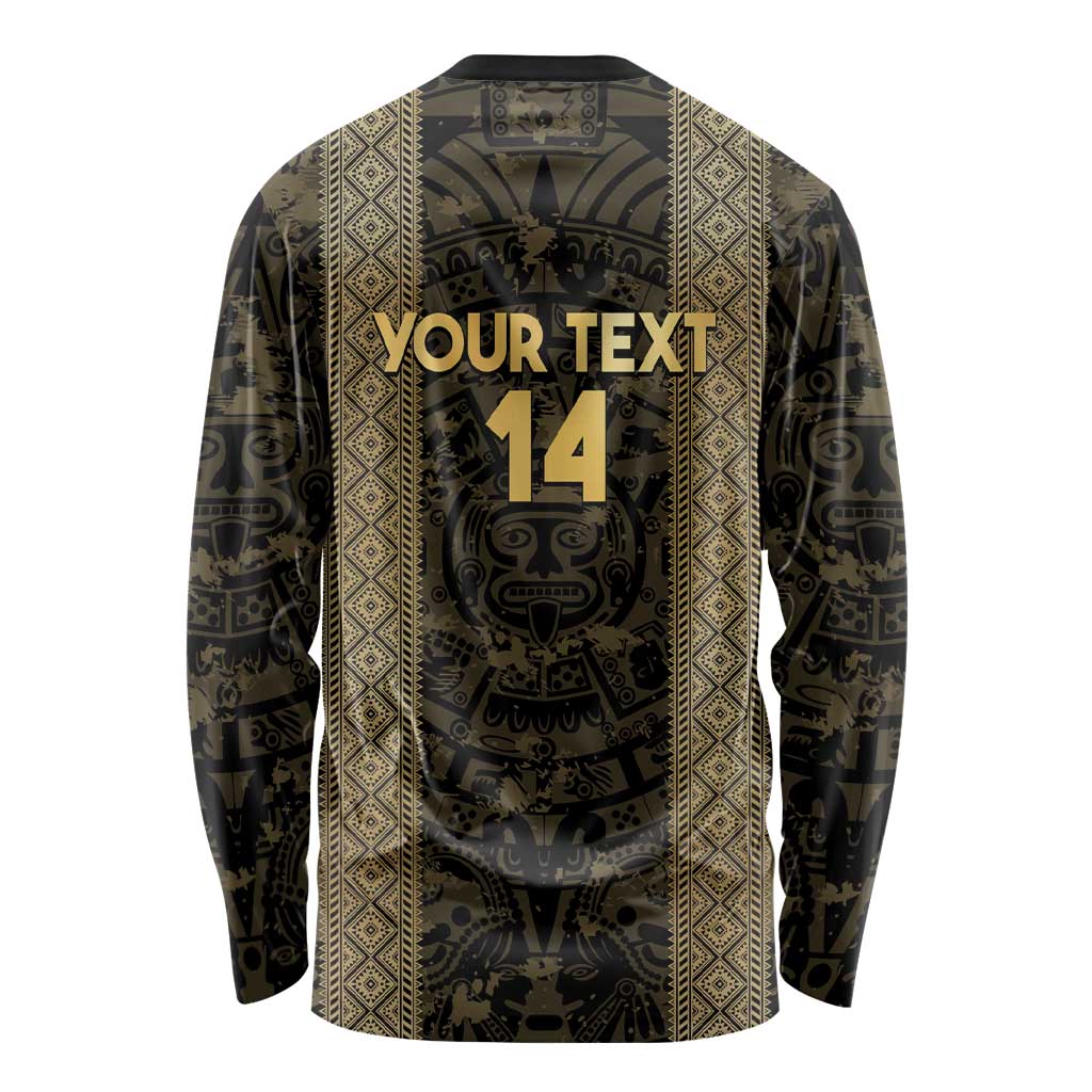 Custom Mexico Football Long Sleeve Shirt 2025 El Tri Champions Gold Color - Wonder Print Shop