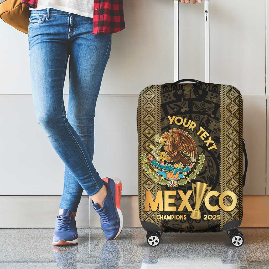 Custom Mexico Football Luggage Cover 2025 El Tri Champions Gold Color - Wonder Print Shop
