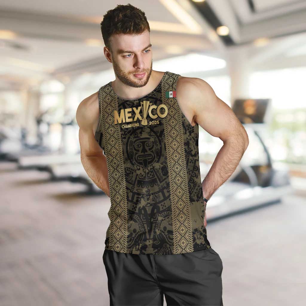 Custom Mexico Football Men Tank Top 2025 El Tri Champions Gold Color - Wonder Print Shop