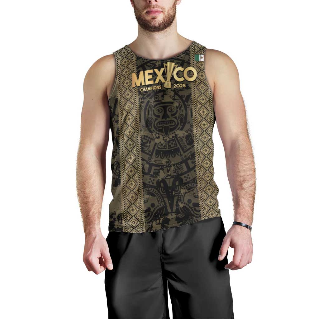 Custom Mexico Football Men Tank Top 2025 El Tri Champions Gold Color - Wonder Print Shop