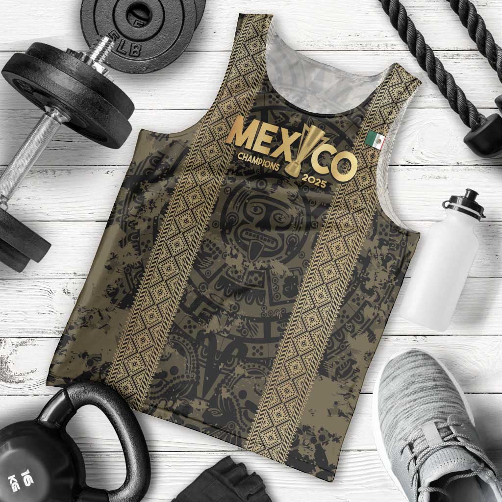 Custom Mexico Football Men Tank Top 2025 El Tri Champions Gold Color - Wonder Print Shop