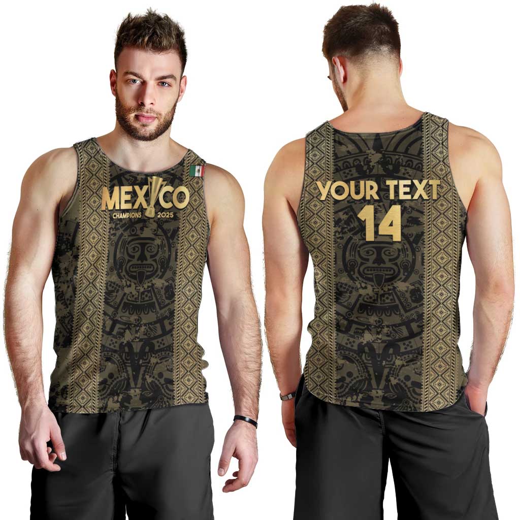 Custom Mexico Football Men Tank Top 2025 El Tri Champions Gold Color - Wonder Print Shop