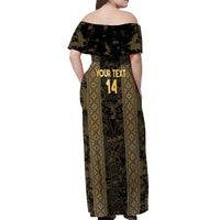 Custom Mexico Football Off Shoulder Maxi Dress 2025 El Tri Champions Gold Color - Wonder Print Shop