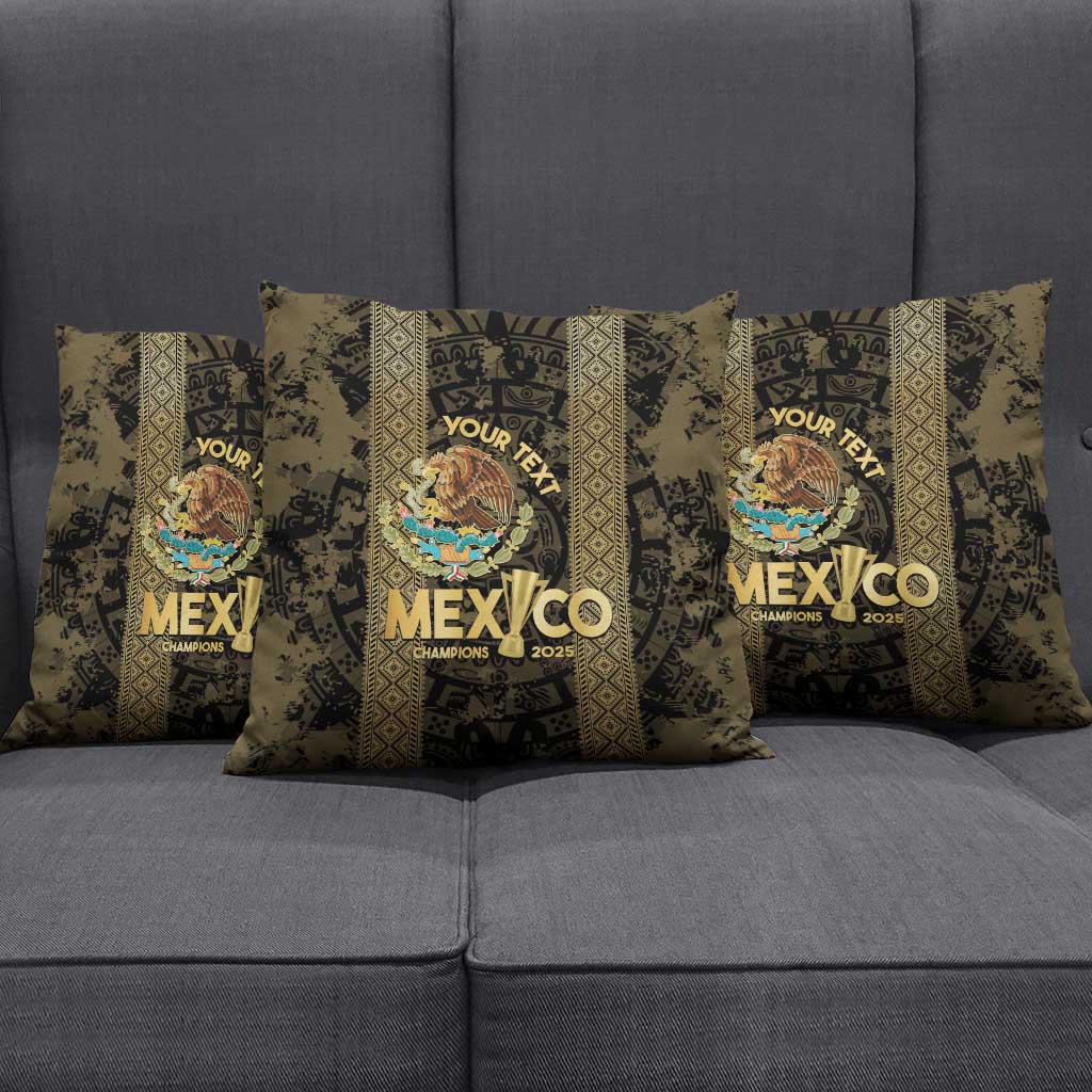 Custom Mexico Football Pillow Cover 2025 El Tri Champions Gold Color - Wonder Print Shop