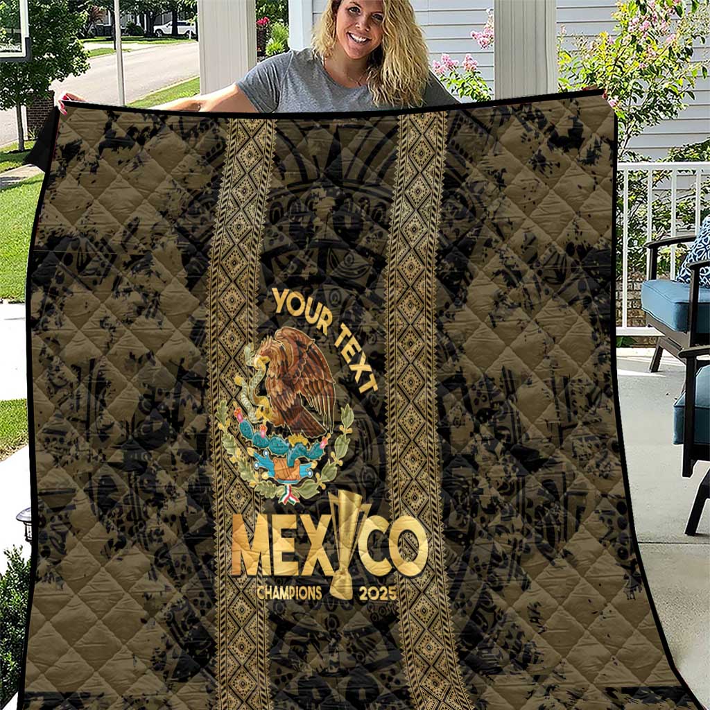 Custom Mexico Football Quilt 2025 El Tri Champions Gold Color - Wonder Print Shop