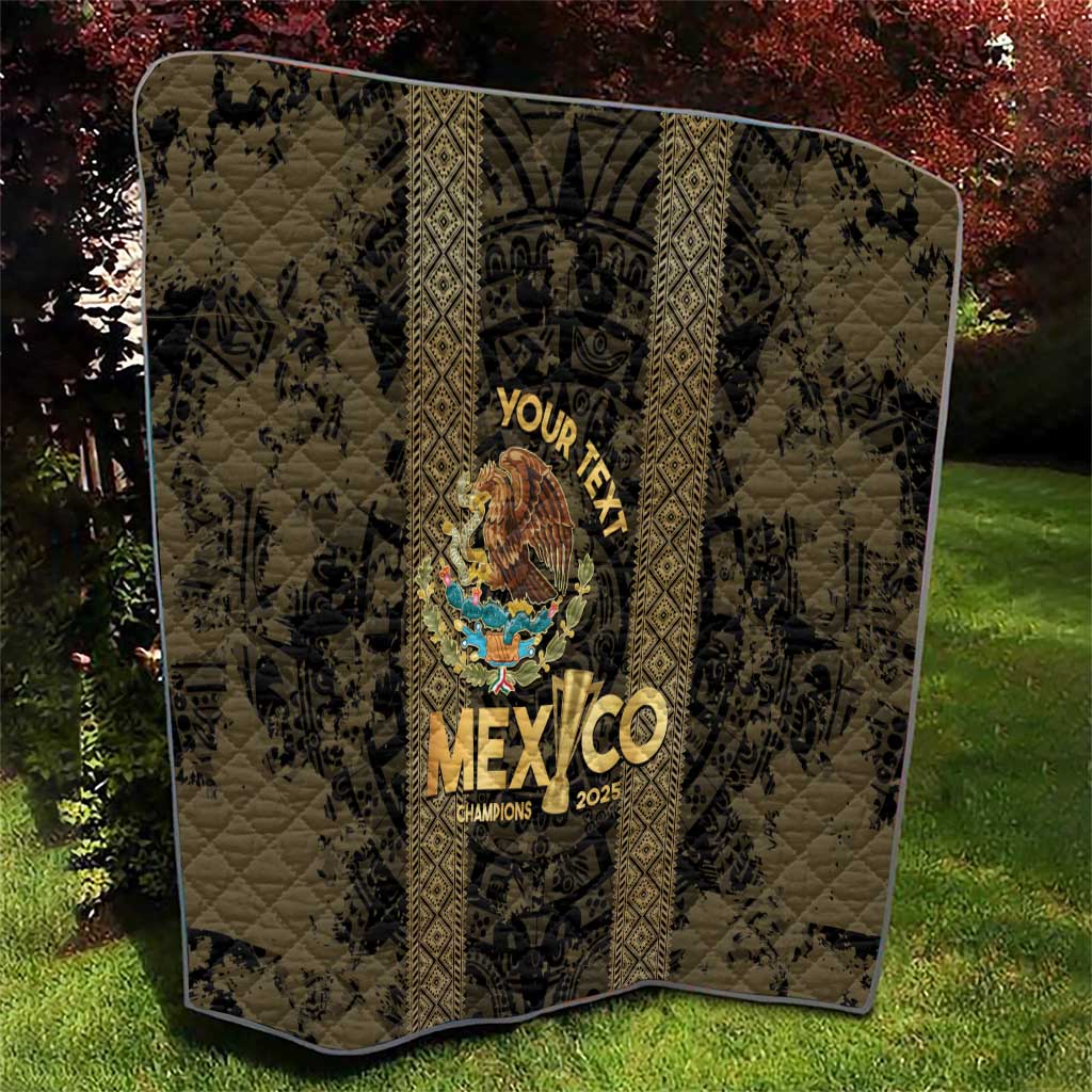 Custom Mexico Football Quilt 2025 El Tri Champions Gold Color - Wonder Print Shop