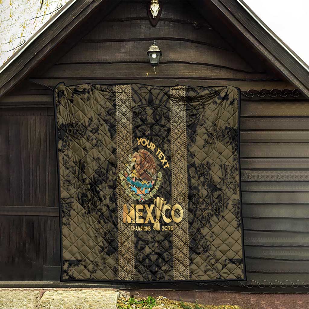 Custom Mexico Football Quilt 2025 El Tri Champions Gold Color - Wonder Print Shop