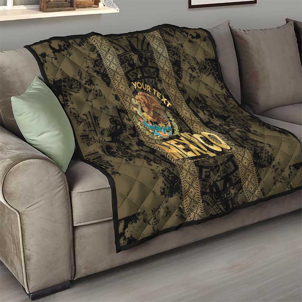 Custom Mexico Football Quilt 2025 El Tri Champions Gold Color - Wonder Print Shop