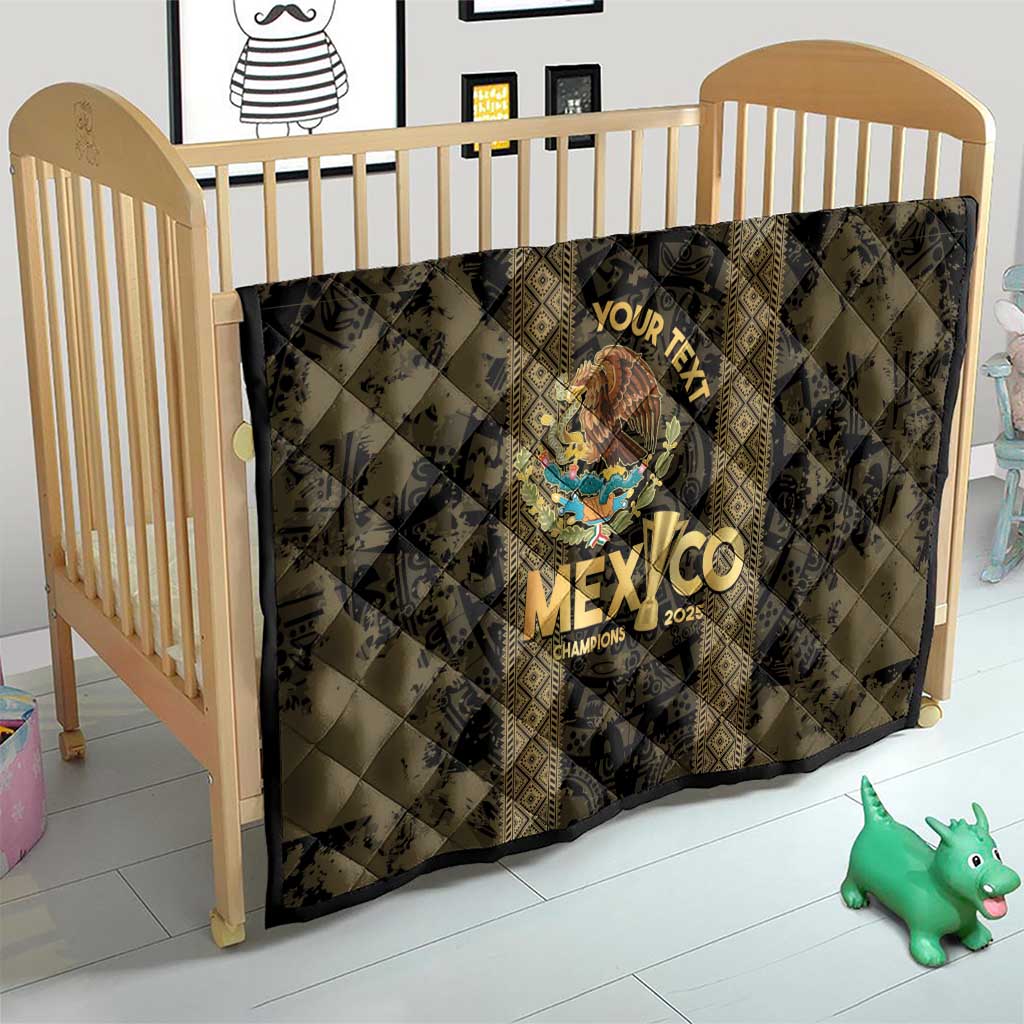 Custom Mexico Football Quilt 2025 El Tri Champions Gold Color - Wonder Print Shop