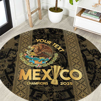 Custom Mexico Football Round Carpet 2025 El Tri Champions Gold Color - Wonder Print Shop