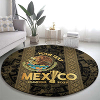 Custom Mexico Football Round Carpet 2025 El Tri Champions Gold Color - Wonder Print Shop
