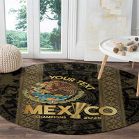 Custom Mexico Football Round Carpet 2025 El Tri Champions Gold Color - Wonder Print Shop