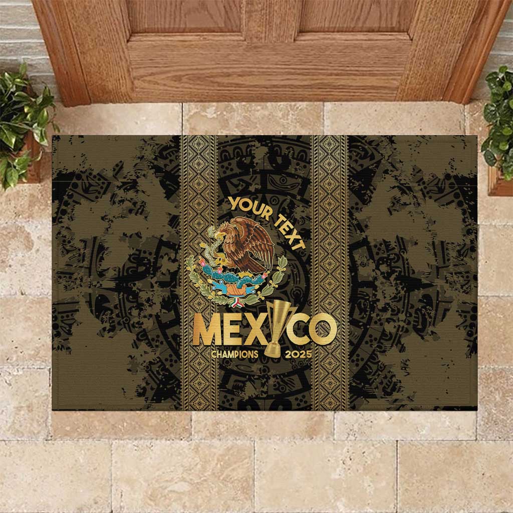 Custom Mexico Football Rubber Doormat 2025 El Tri Champions Gold Color - Wonder Print Shop