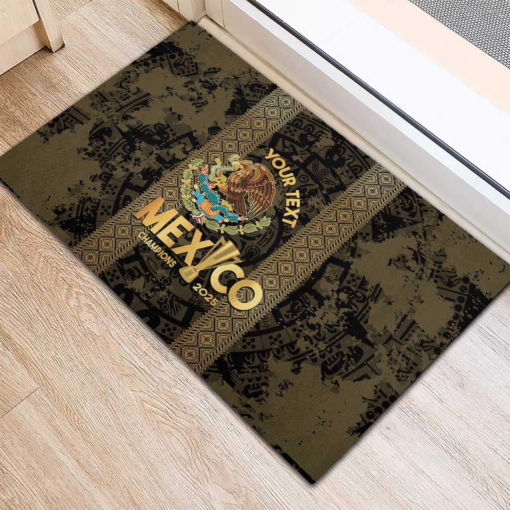 Custom Mexico Football Rubber Doormat 2025 El Tri Champions Gold Color - Wonder Print Shop