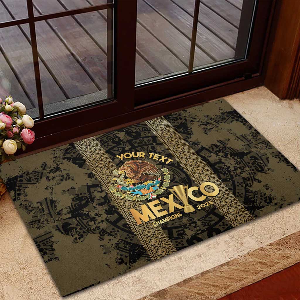 Custom Mexico Football Rubber Doormat 2025 El Tri Champions Gold Color - Wonder Print Shop