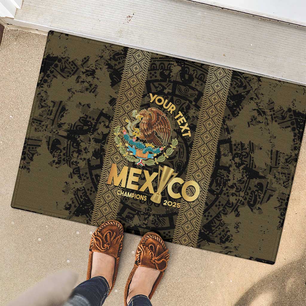 Custom Mexico Football Rubber Doormat 2025 El Tri Champions Gold Color - Wonder Print Shop