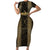 Custom Mexico Football Short Sleeve Bodycon Dress 2025 El Tri Champions Gold Color - Wonder Print Shop