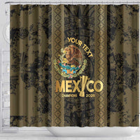 Custom Mexico Football Shower Curtain 2025 El Tri Champions Gold Color - Wonder Print Shop